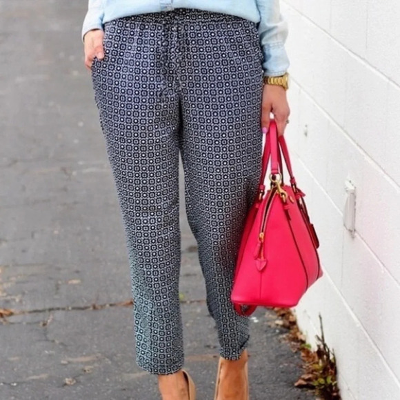 J. Crew • Geo Print Pants in Navy - Picture 1 of 9